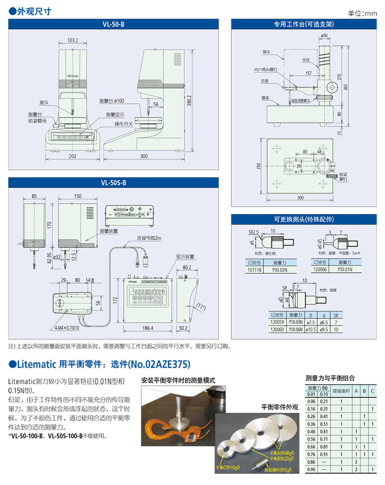 Mitutoyo三丰低测力薄膜测厚仪VL-50S高度仪
