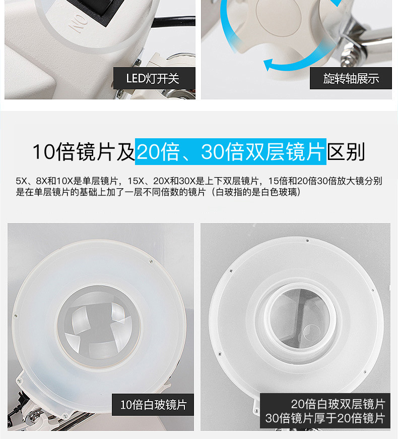 台式LED放大镜YLT-86B