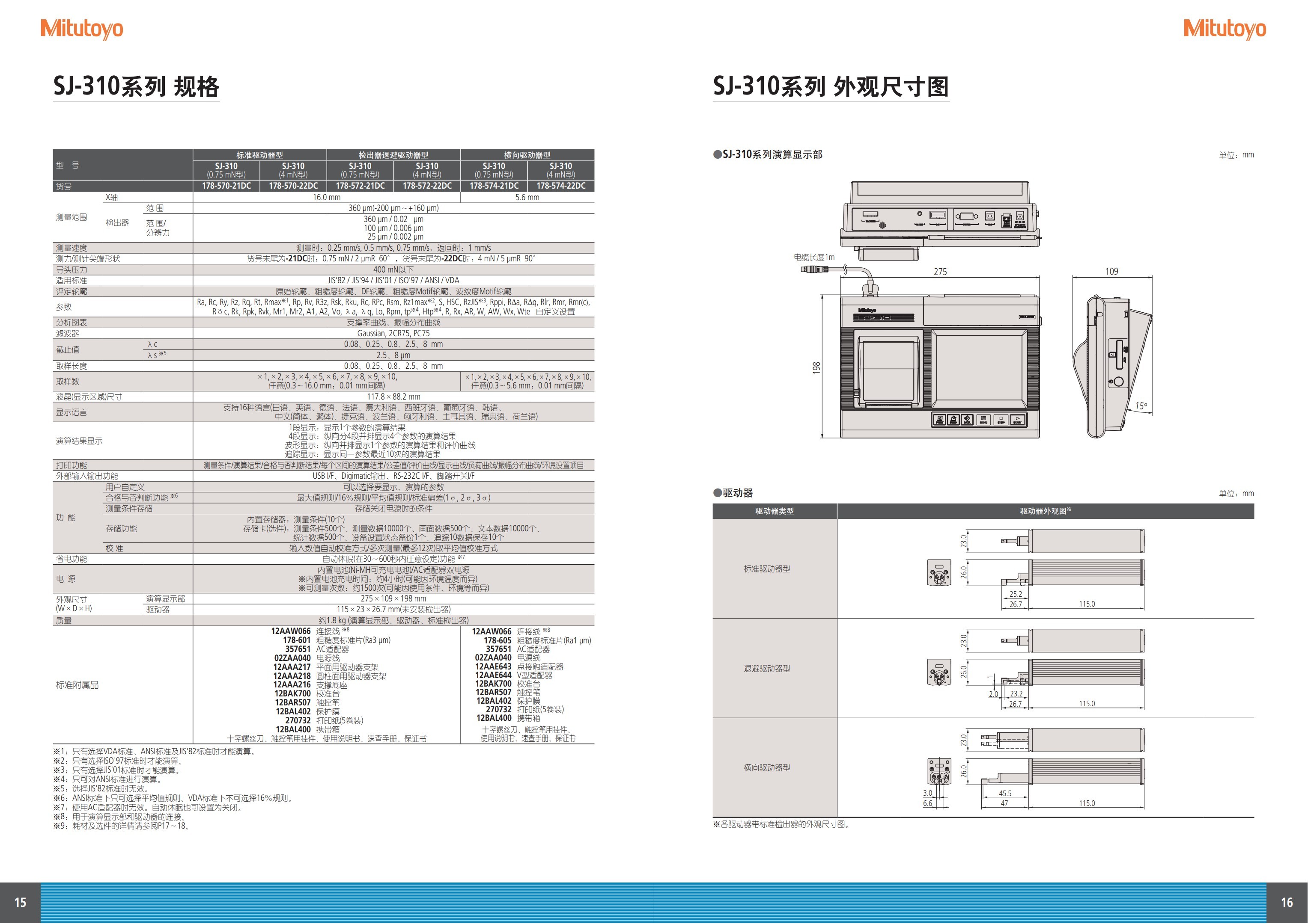 三丰Mitutoyo粗糙度仪 SJ-210使用方法及测量部件