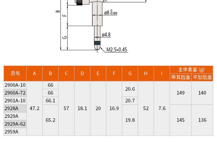 三丰Mitutoyo千分表2900A-10百分表2929A